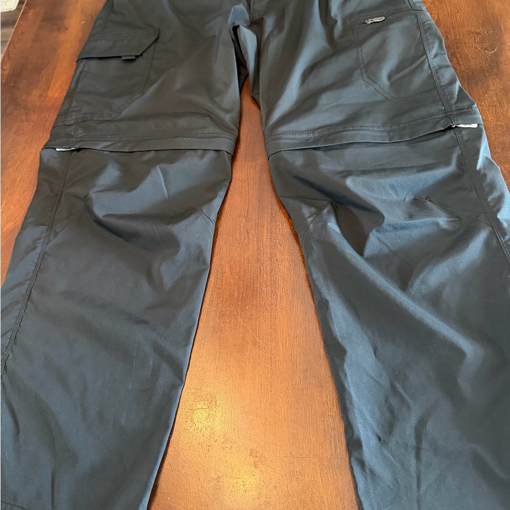 Men's Columbia Silver Ridge Black Convertible Pants UPF 50 OmniShade 34 x 28